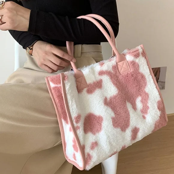 Brown Cow Print Tote Bag - Picture 9 of 12